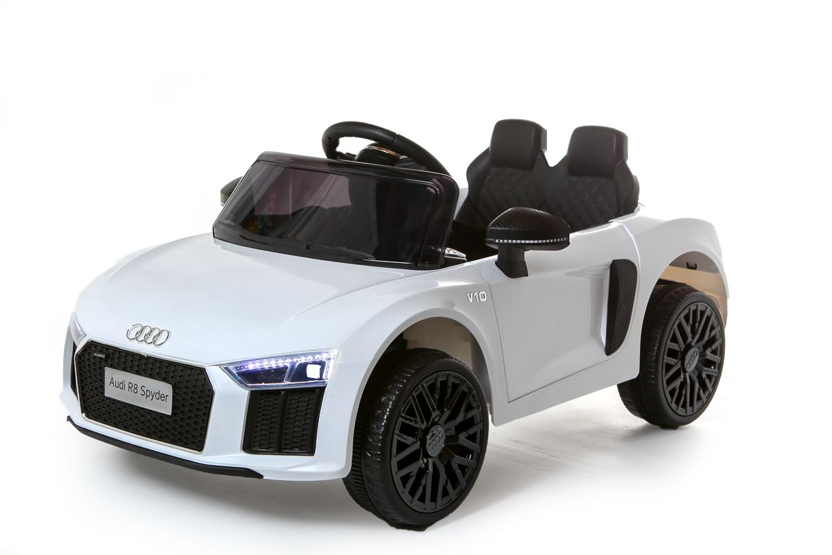 12V Licensed White Audi R8 Spyder Battery Ride On Car