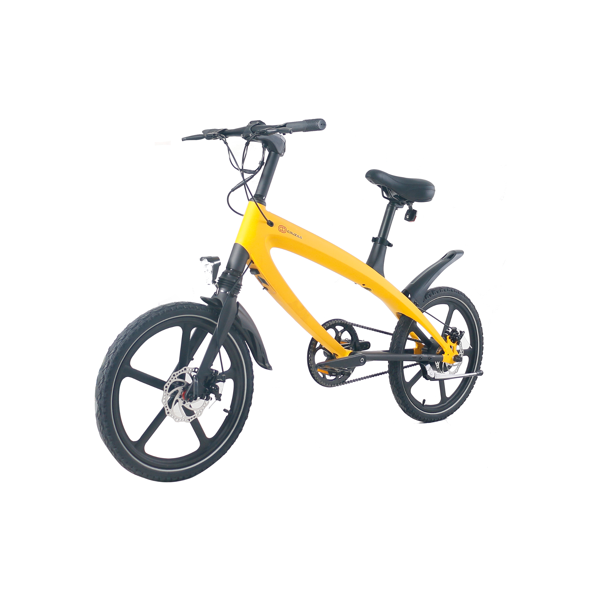 Cruzaa Yellow Electric Bike – Lightweight, 25 km/h Top Speed, 60 km Range