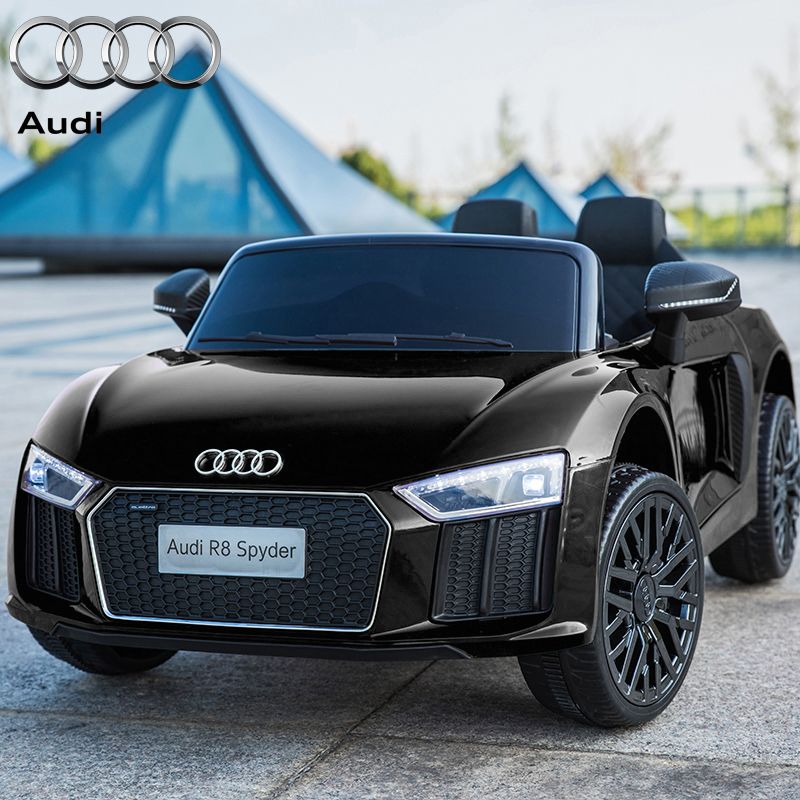 12V Licensed Black Audi R8 Spyder Battery Ride On Car