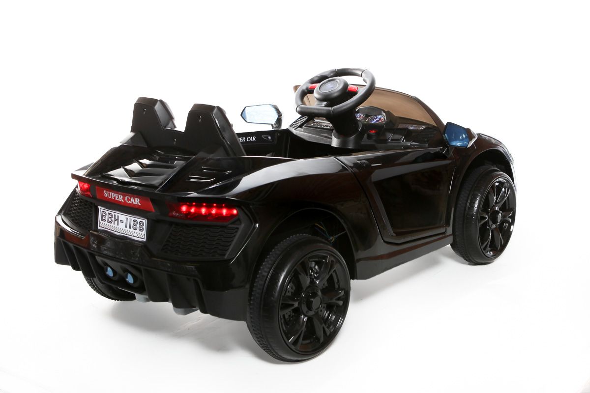 12V Black Roadster Battery Ride On Car